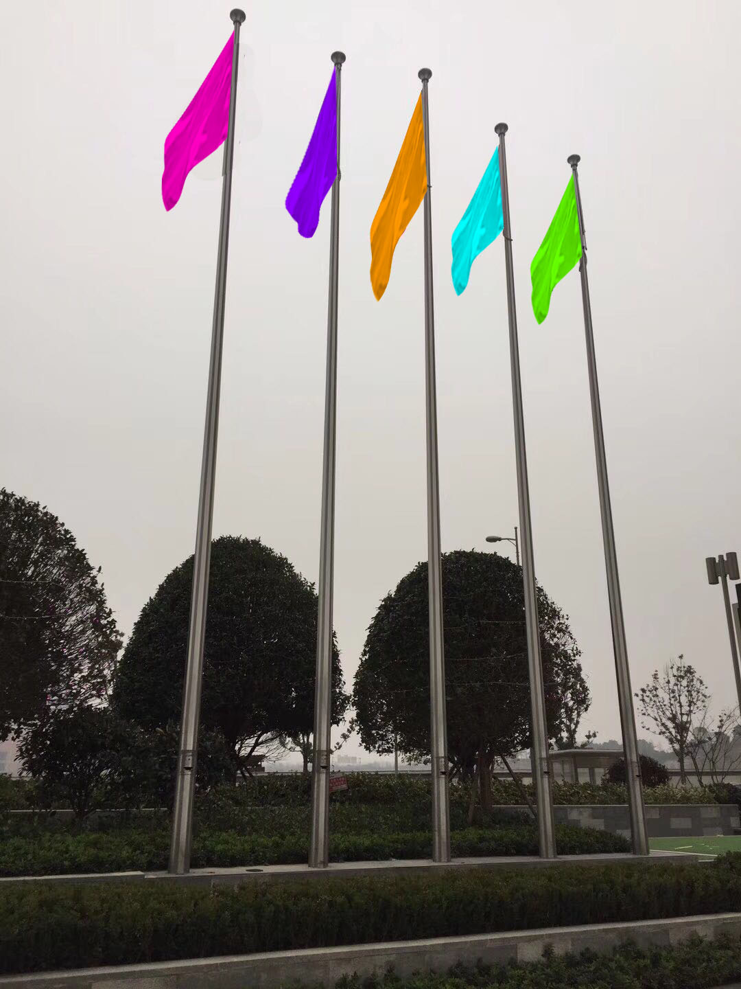 不銹鋼電動升降錐形旗桿